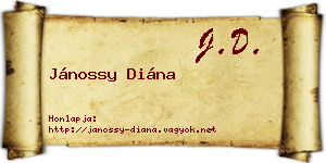Jánossy Diána névjegykártya